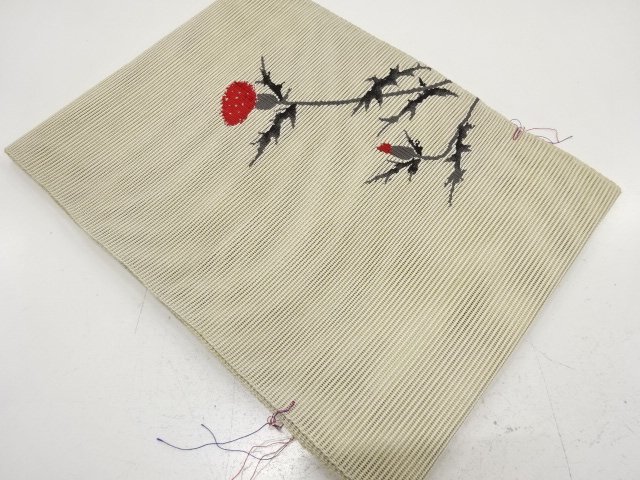 未使用品　羅　薊模様織り出し　名古屋帯